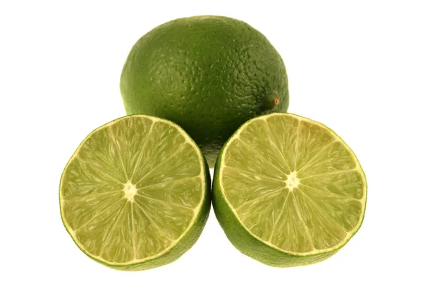 Isolated Lime and Slices — Stock Photo, Image