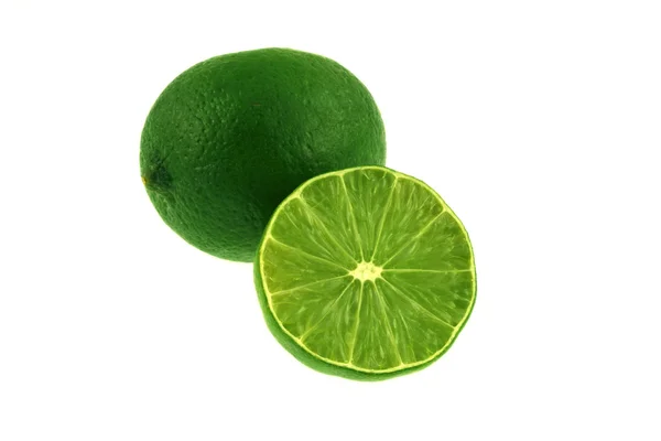 Isolated Lime and Slices — Stock Photo, Image
