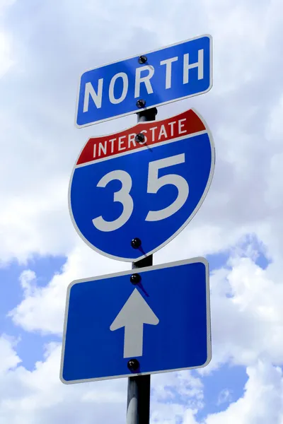 Εθνική οδό 35 πινακίδα — Φωτογραφία Αρχείου