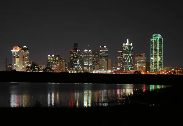 Innenstadt von Dallas, Texas bei Nacht — Stockfoto