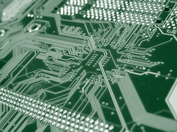 Placa de circuito informático verde — Foto de Stock