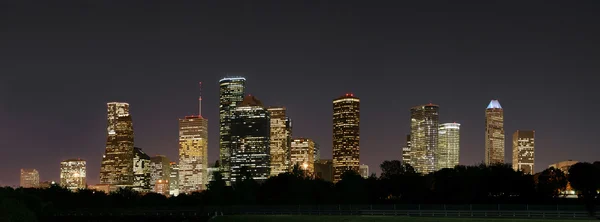 Centre-ville Houston Night Pano Images De Stock Libres De Droits
