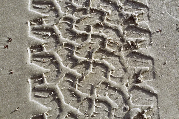 Keréknyomok a homokban Jogdíjmentes Stock Képek