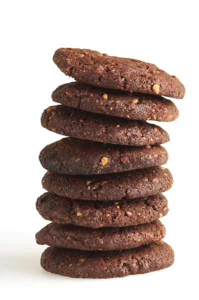 Mörk choklad cookies stack — Stockfoto