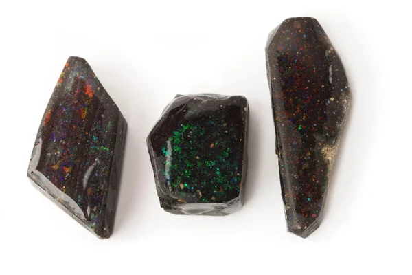 Drie ruwe matrix opals — Stockfoto