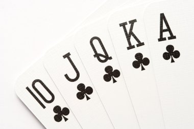 Poker - royal flush kulüpler üzerinde