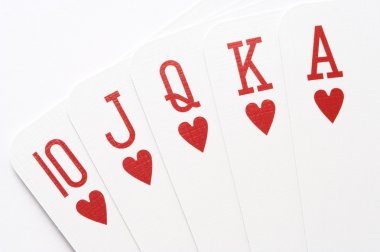 Poker - hearts royal flush clipart