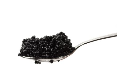Black caviar on a spoon