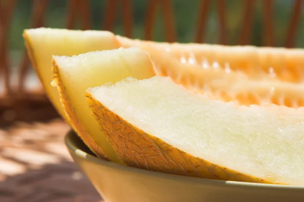 Melon skivor — Stockfoto
