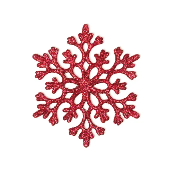 Röd glitter snöflinga — Stockfoto