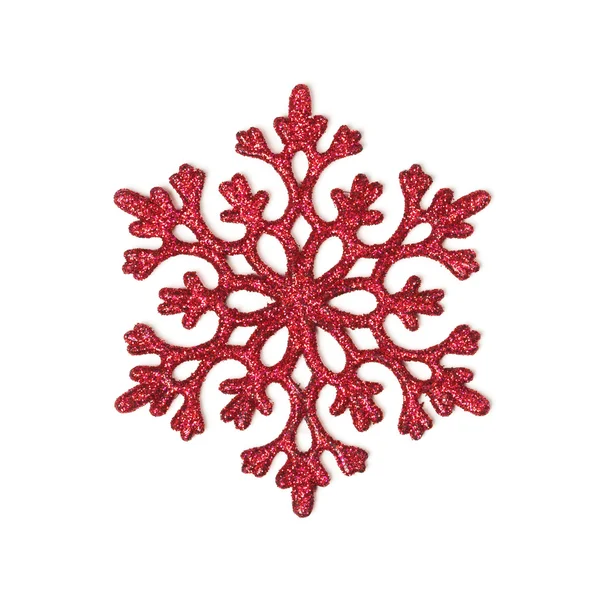 Red glitter snowflake — Stock Photo, Image