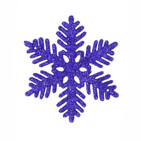 Темно-синій блискучий сніжинка — стокове фото