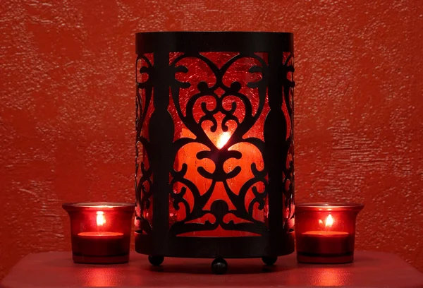 Lume di candela rosso — Foto Stock