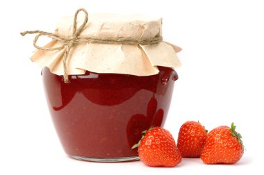 Strawberry jam jar clipart