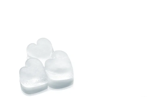 Három jég szívek — Stock Fotó