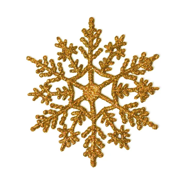 Płatek śniegu złoto świecidełka — Zdjęcie stockowe