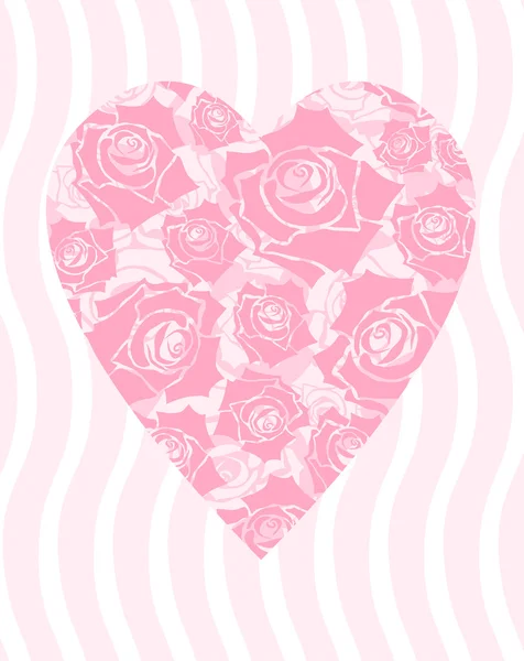 Corazón de rosas — Archivo Imágenes Vectoriales