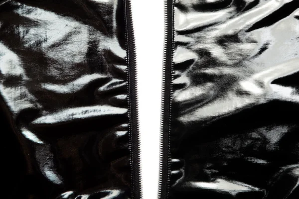 Black vinyl unzipped — Stock Photo, Image