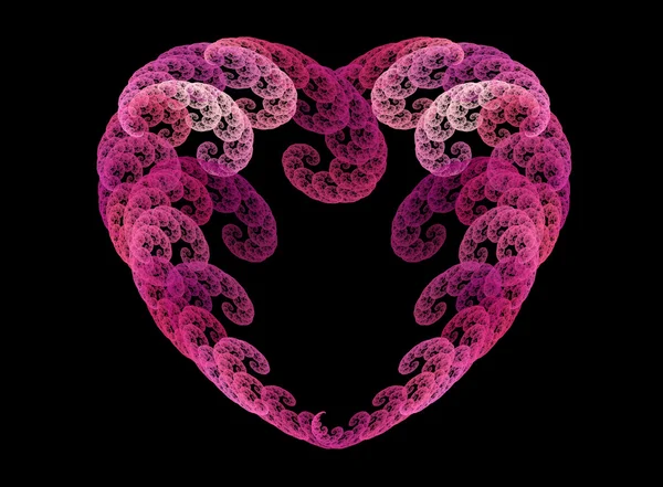 Spirale frattale cuore — Foto Stock