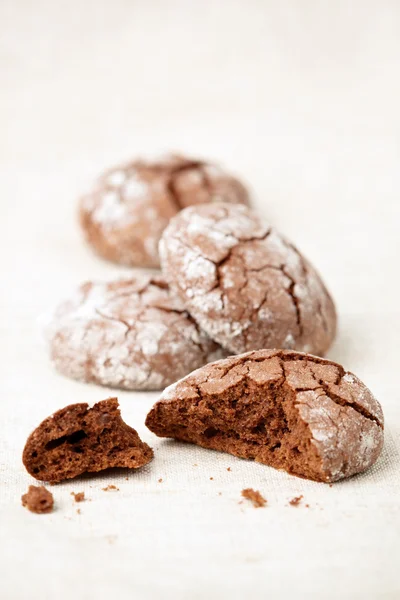 Biscoitos crinkles chocolate — Fotografia de Stock