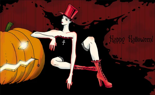 Cartão postal de Halloween — Fotografia de Stock