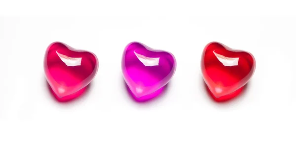 Different glass hearts — Stock Photo, Image