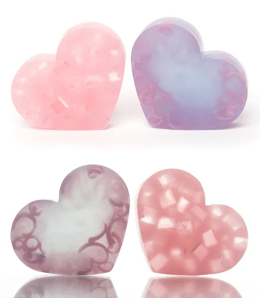 Heart-shaped soap bars — Stock Photo, Image