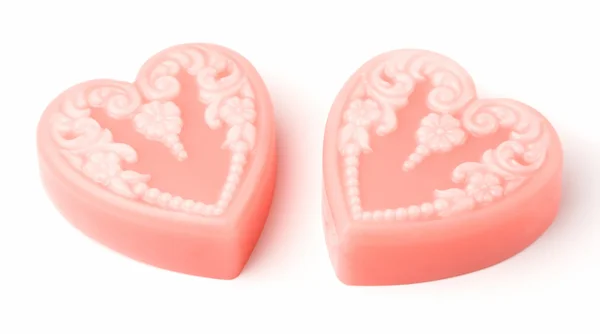 Heart-shaped soap bars — Stock Photo, Image