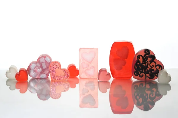 Valentine's day homemade soap bars — Stock Photo, Image