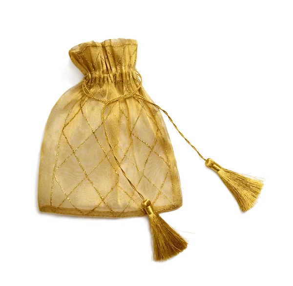 Golden gift bag — Stock Photo, Image