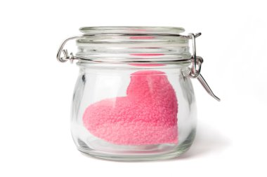 Pink heart in a jar clipart