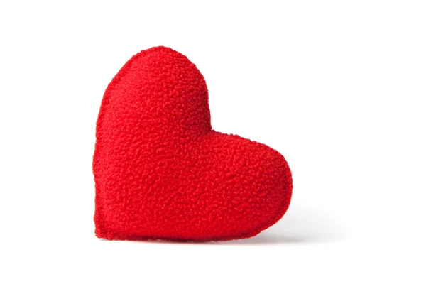 Red fleece heart — Stock Photo, Image