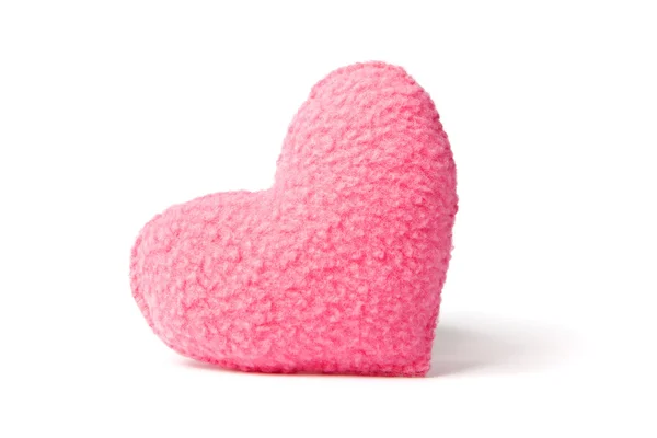 Pink fleece heart — Stock Photo, Image