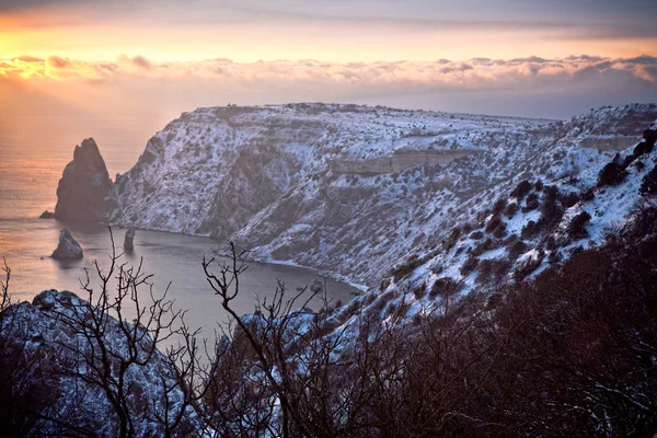 stock image Winter evening sea.