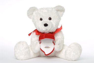 Bear Holding Engagement Ring clipart