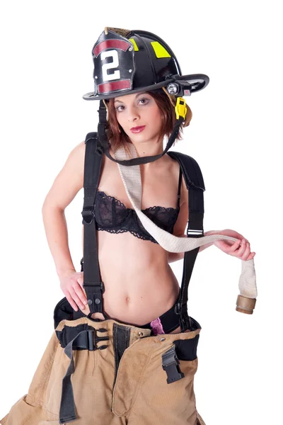セクシーな女性消防士 — ストック写真