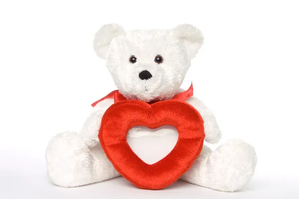 Bear with Heart Frame — Stock Photo, Image