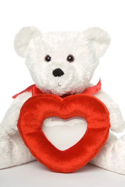 Bear with Heart Frame — Stock Photo, Image