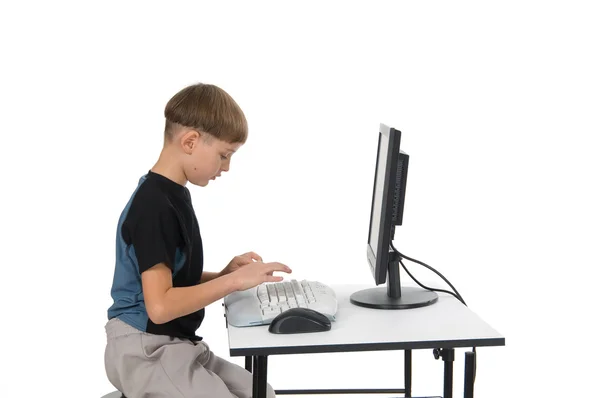 Boy on His Computer — Stock Photo, Image
