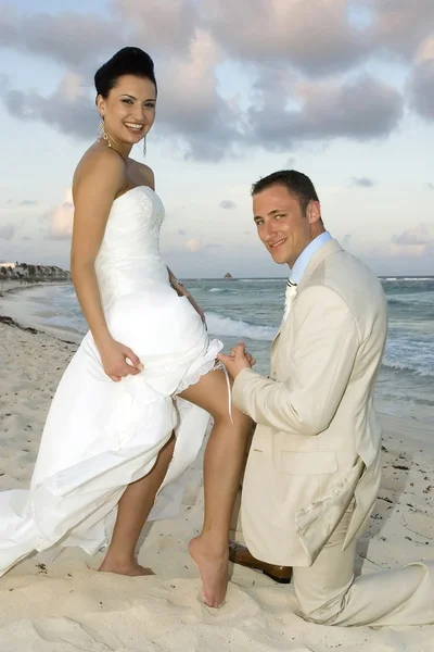 カリブ海のビーチの結婚式 — ストック写真
