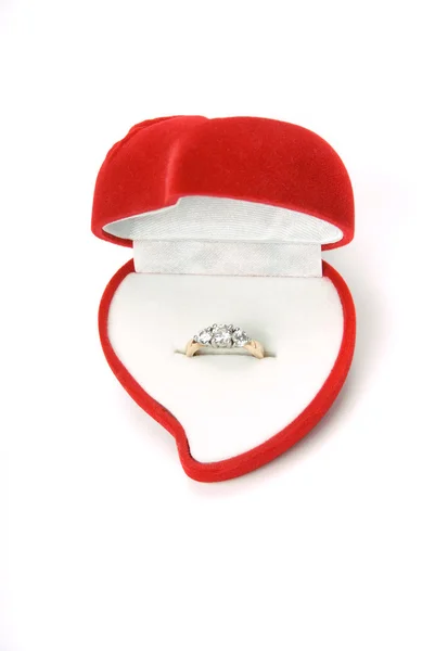Ring in Heart Box — Stock Photo, Image