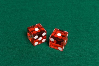 Red Casino Dice with Snake Eyes showing clipart