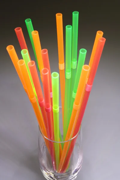Glass with drinking-straws — Stock Photo, Image
