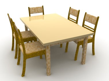 bir masa ve sandalyeler