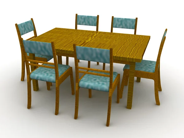 Bir masa ve sandalyeler — Stok fotoğraf