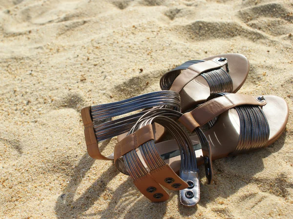 stock image Sandals on beach