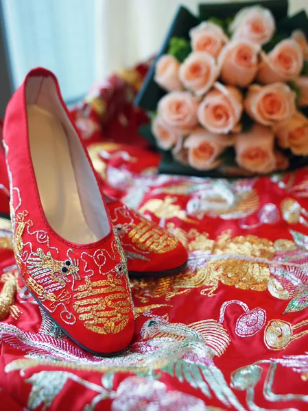 stock image Chinese bridal shoes