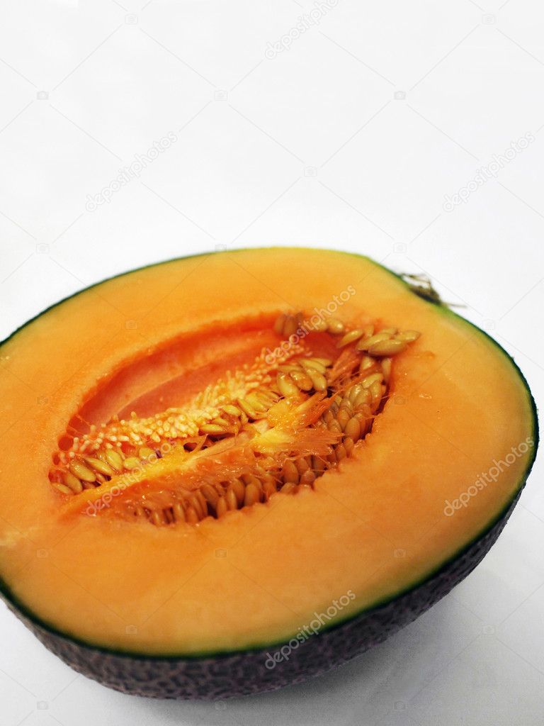 Half piece of fresh melon