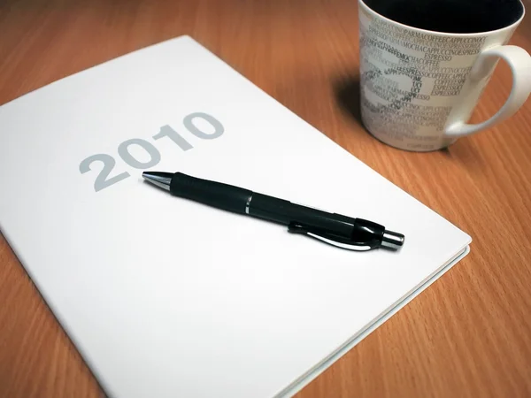 Ano de planeamento 2010 com diário — Fotografia de Stock