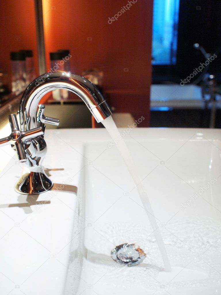 Running tap water